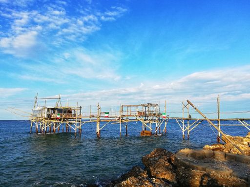 A beautiful scenery of an overflow on the sea in S. Vito Chietino in Italy