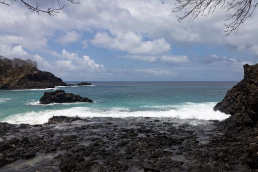 A beautiful shot of the Baia dos Porcos beach in Fernando de Noronha archipelago, Pernambuco, Brazil