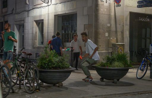 People on street during COVID-19 confinement in Barcelona,Spain. Coronavirus Social Distance.