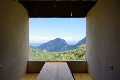 A beautiful view of Antalya coastline from a building in Taurus mountains