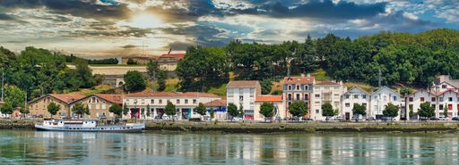Buildings in the beautiful city of Bayonne. France. Europe.