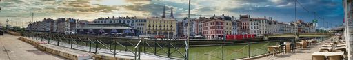 Buildings in the beautiful city of Bayonne. France. Europe.