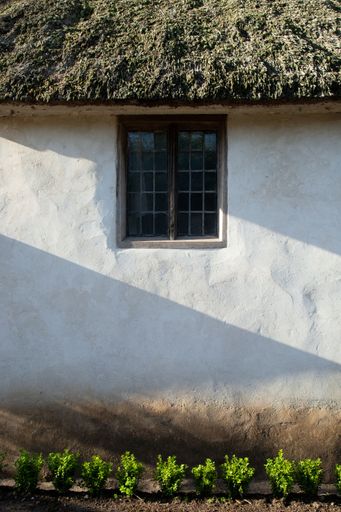 A closeup of thatched cottage wall captured on a sunny day