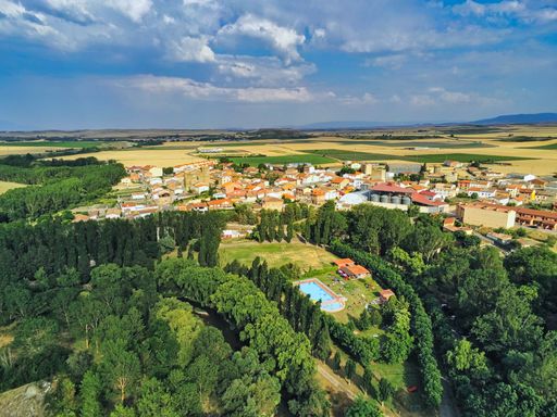 Aerial view in village of La Rioja near of Logrono,Spain. Drone Photo.