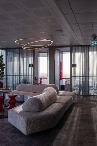 A vertical shot of a modern living room