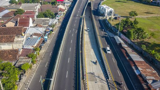 An aerial view of urban roads
