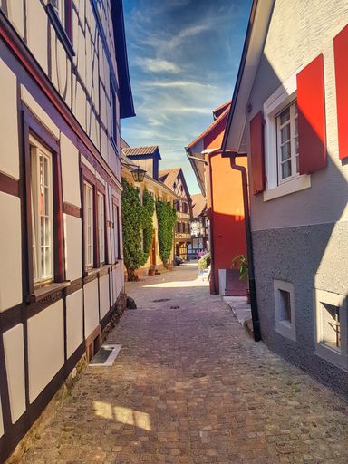 Traditional houses in Alsace. Architecture in France. Europe.