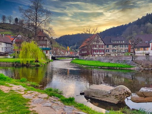 Alsace. Traditional houses in a beautiful village. Alsace,France.Europe.