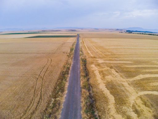 Aerial view in fields of Spain.Agriculture in  Europe.