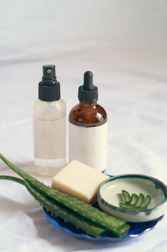 Product mockup photo showing beauty and hygiene product using aloe vera for a sustainable lifestyle and ethical consumerism