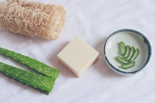 Handmade vegan aloe vera soap for skincare and natural eco friendly cleansing