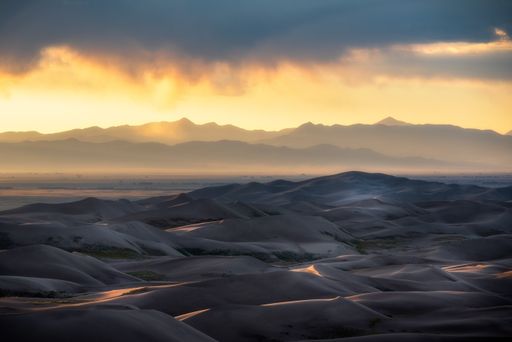Sunset from Great Sand Dunes National Park. This is the view looking west from the High Dune. This place is such a gem in the state of Colorado.
