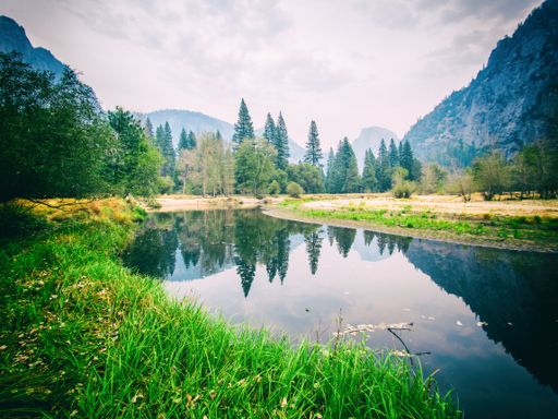 A panoramic shot of the Inyo National Forest Peterson in USA on cloudy day background