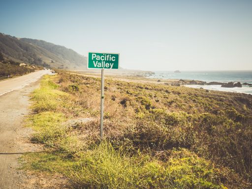 A beautiful shot of Big Sur Coastline At Pacific Valley road in California, USA