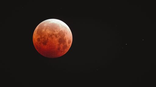 A beautiful shot of the red blood moon in a dark night sky