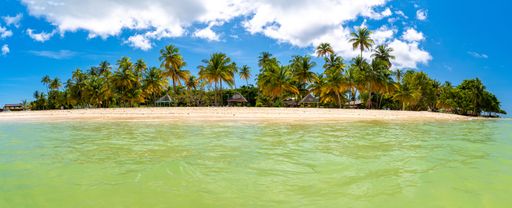 A panoramic shot of a beautiful tropical island for a great summer getaway