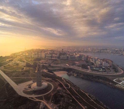 Beautiful view of coast in Galicia,Spain. Drone Photo.