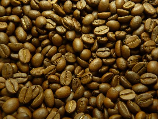 A close up shot of roasted coffee beans - perfect for a background