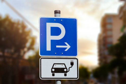 Electric Vehicle Parking only and Charging Sign for parking lot