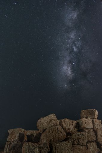 A vertical shot of the mesmerizing starry night sky