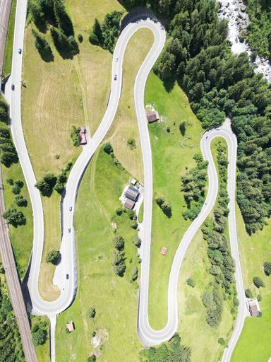 An aerial view of the fields. Kandersteg, Switzerland