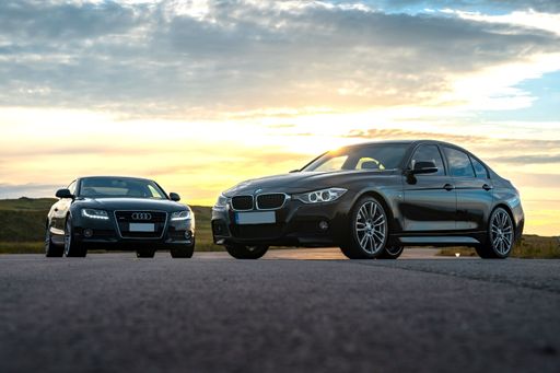 A low angle shot of the Audi A5 and Bow series 3