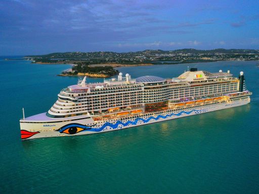 A late evening cruise departure from St. John's Harbor,  Antigua and Barbuda