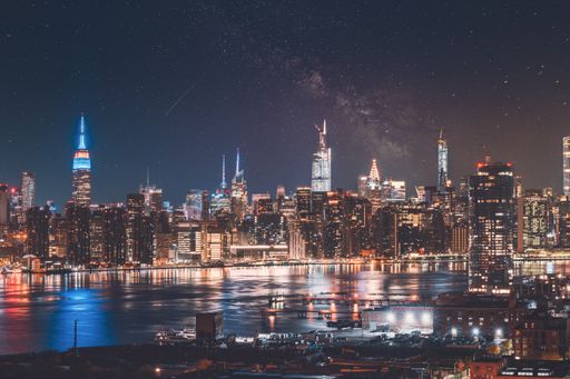 A beautiful shot of New York City at night
