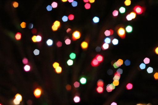 The blurry colorful lights taken in Hong Kong's Disneyland