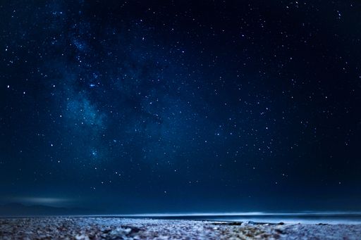 A view of the fantastic starry sky over the sea or ocean at night looking amazing