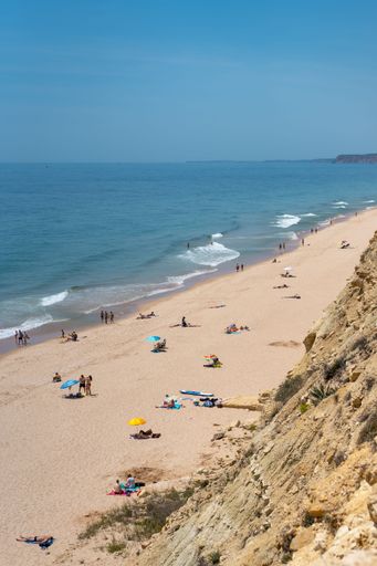 A vertical shot of the beach in Southern Portugal around the area of Lagos
