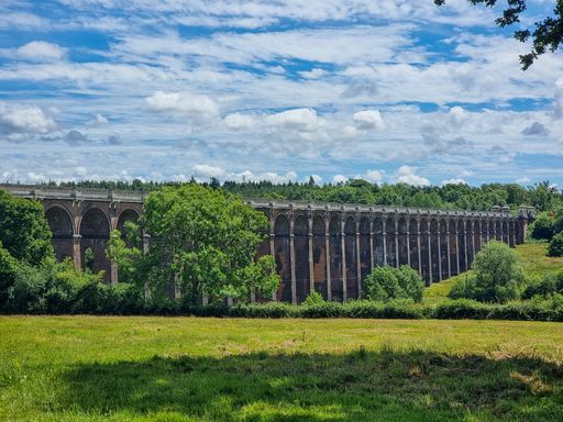 Ouse Valley Viaduct near Balcombe, on a sunny summers day viewed from nearby public footpath walk