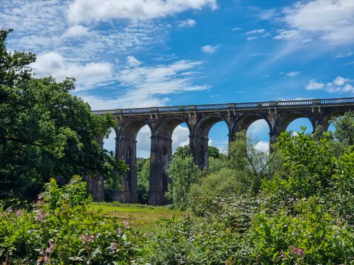 Summer countryside scene of the Balcombe viaduct in Sussex, England