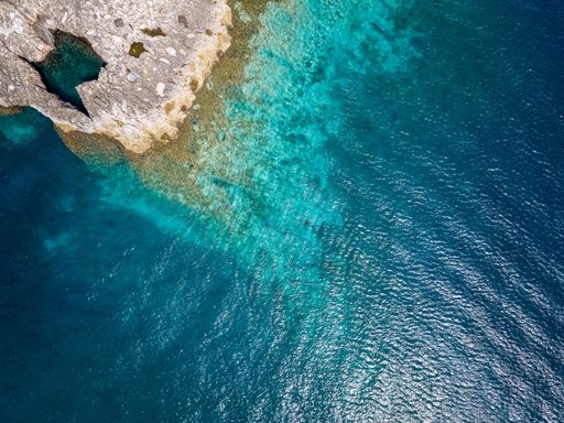 Rocky coves, Caribbean sea at the Tremiti islands in Puglia