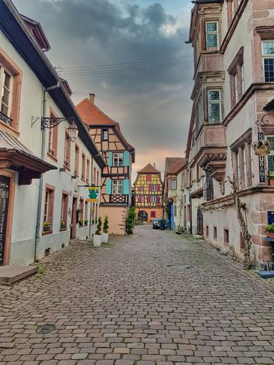 Alsace. Traditional houses in the historical area of France.Europe.
