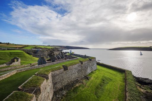 A scenic shot of the Charles Fort Forthill located in County Cork, Ireland