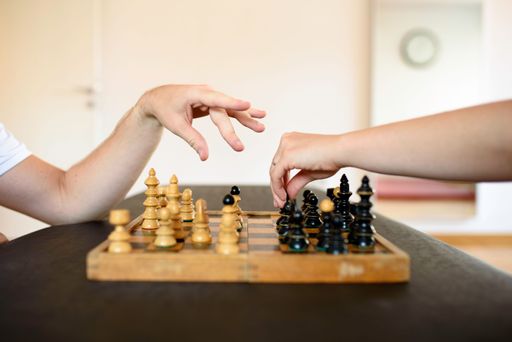 A two players playing a game of chess