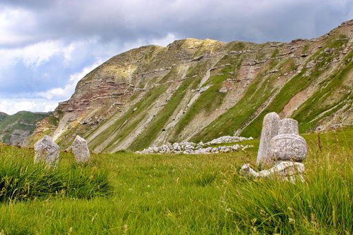 The lonely graves of unknown people on Visocica mountain, Bosnia and Herzegovina