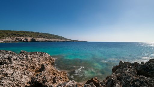 The Caribbean and crystalline sea to the Tremiti islands in Puglia, Italy