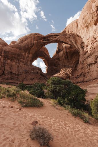 A mesmerizing shot of the Arches National Park, Double Arch Castle USA