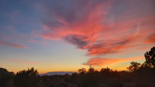 A dramatic sunset in Lovell Canyon road, Nevada, USA
