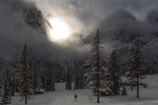 dolomiti beautiful winter landscape ski