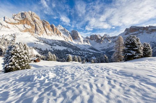 dolomiti beautiful winter landscape ski