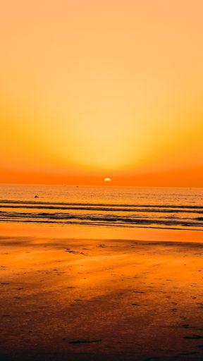 A vertical shot of the splendid sunset over the ocean