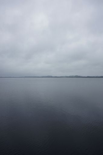 Misty morning view over the sea and the sky