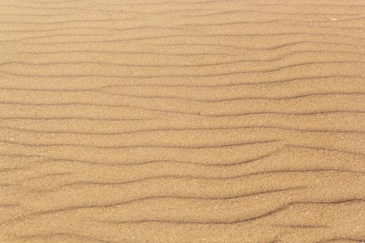 A high angle shot of a rough golden beach sand texture