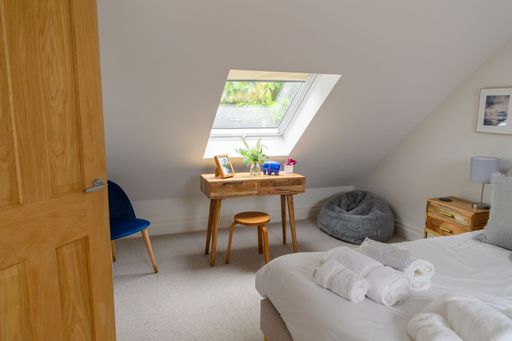 A beautiful shot of modern bedroom interior design