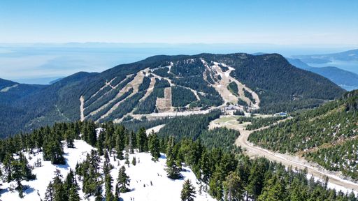 The beautiful landscape view of the Cypress provincial park under the blue sky at winter