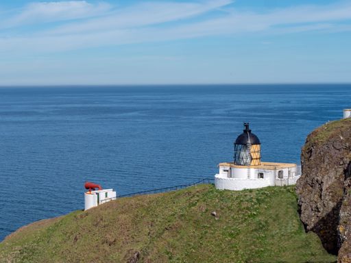 St. abs lighthouse in Scotland overlooking the north sea