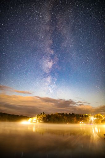 A vertical shot of the milky way in the sky over Newfoundland